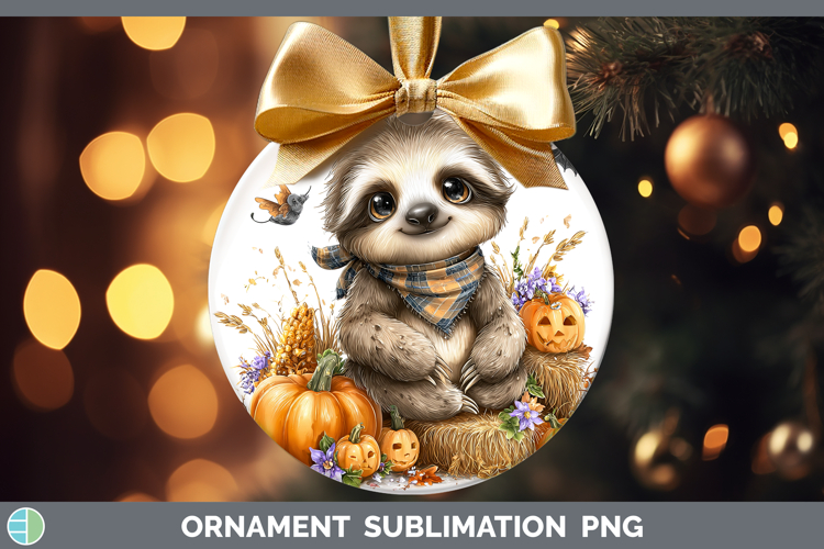 Safari Bandana Halloween Sloth Ornament Sublimation Bauble D