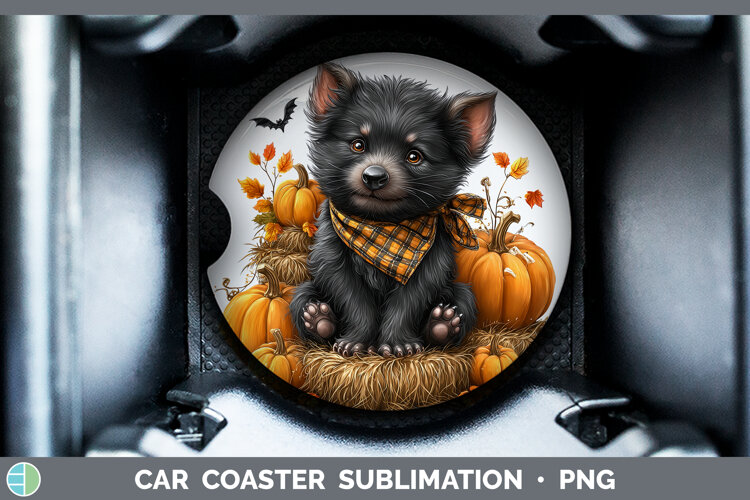 GorgeousSafari Bandana Halloween Car Coaster design.