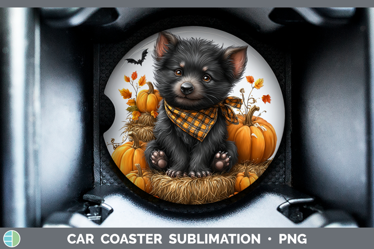 Safari Bandana Halloween Tasmanian Devil Car Coaster Sublima