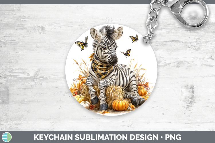 Safari Bandana Halloween Zebra Keychain Sublimation Keyring