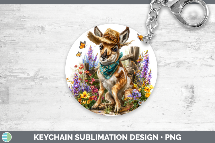 Antelope Keychain Safari Bandana Summer Sublimation Keyring