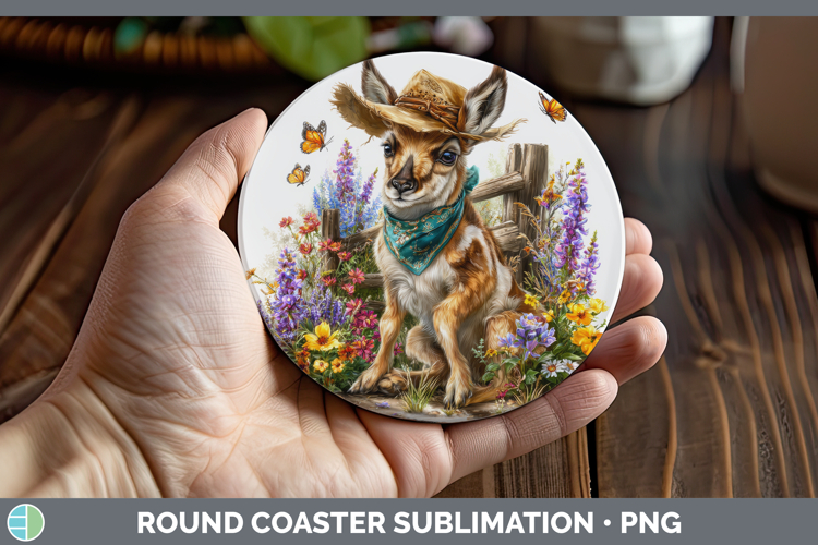 Antelope Round Coaster Safari Bandana Summer Sublimation Coa