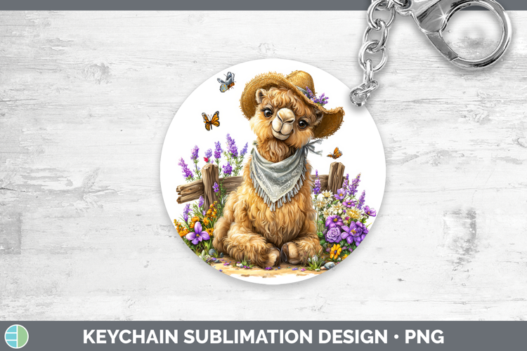 Camel Keychain Safari Bandana Summer Sublimation Keyring Des