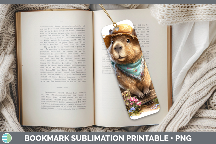 Capybara Bookmark Safari Bandana Summer Sublimation Printabl