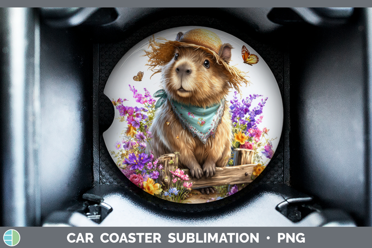 Capybara Car Coaster Safari Bandana Summer Sublimation Desi