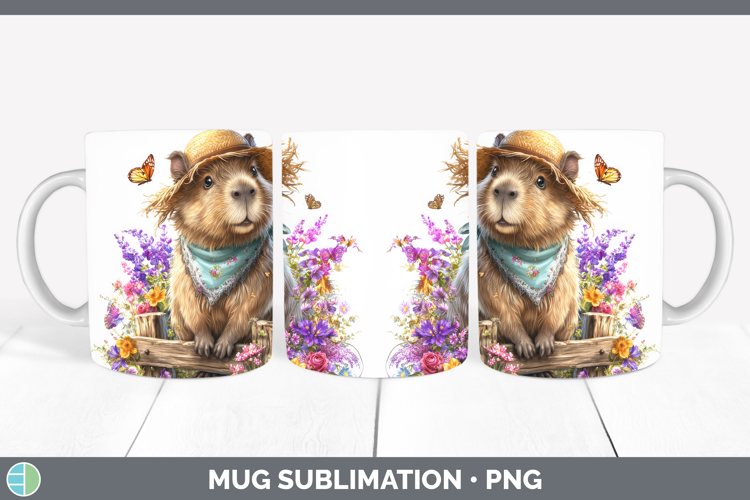 Capybara Mug Wrap Safari Bandana Summer Sublimation Coffee C