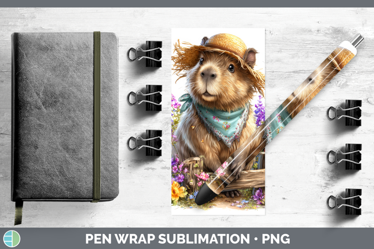 Capybara Pen Wrap Safari Bandana Summer Sublimation Pen Desi