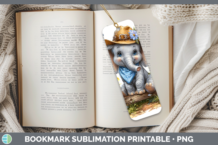 Elephant Bookmark Safari Bandana Summer Sublimation Printabl