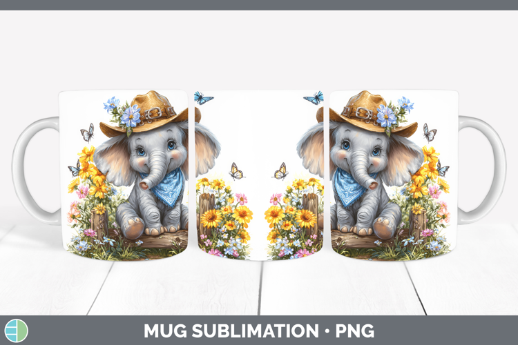 Elephant Mug Wrap Safari Bandana Summer Sublimation Coffee C