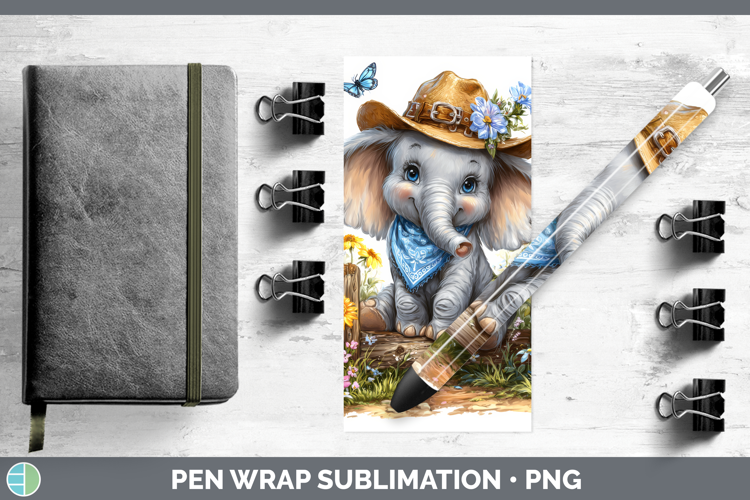 Elephant Pen Wrap Safari Bandana Summer Sublimation Pen Desi