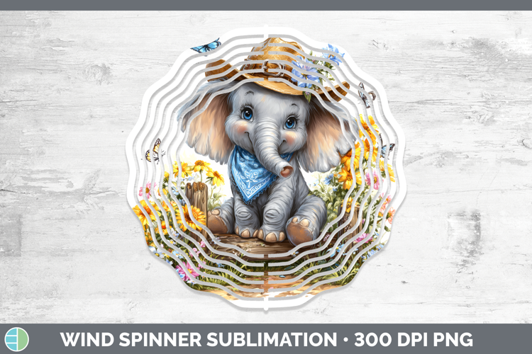 Elephant Wind Spinner Safari Bandana Summer Sublimation Spin