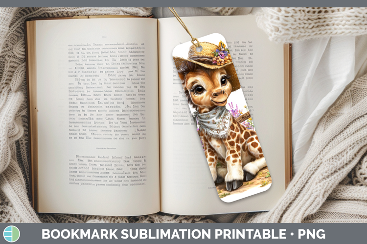 Giraffe Bookmark Safari Bandana Summer Sublimation Printable