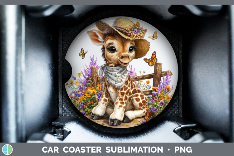 Giraffe Car Coaster Safari Bandana Summer Sublimation Desig