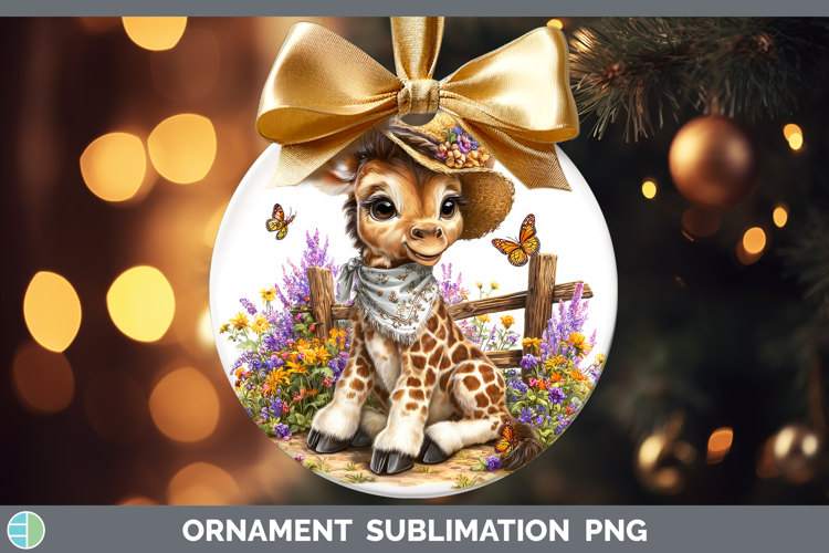 Giraffe Ornament Safari Bandana Summer Sublimation Bauble De