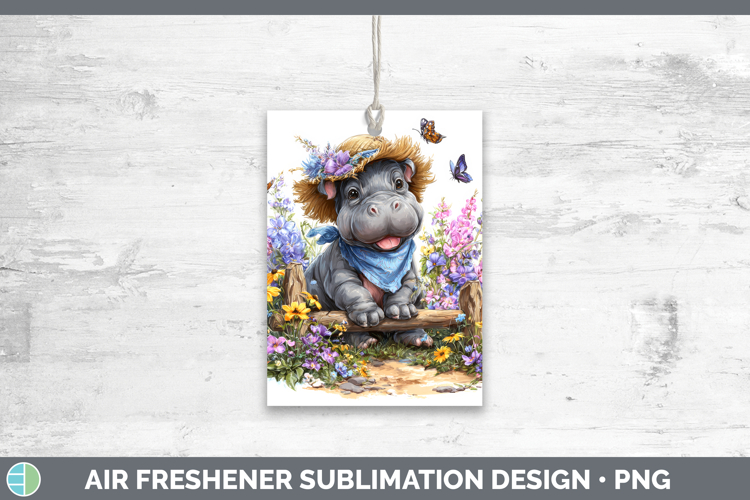 Hippo Air Freshener Safari Bandana Summer Sublimation Car Fr