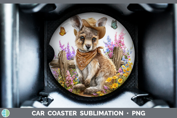 Kangaroo Car Coaster Safari Bandana Summer Sublimation Desi