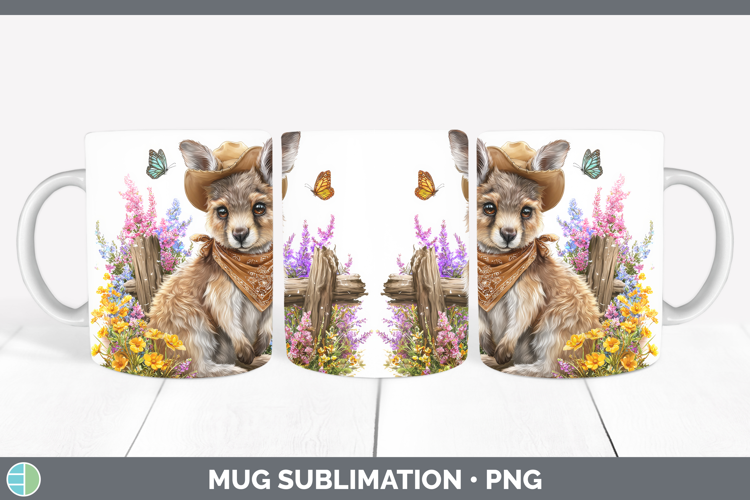 Kangaroo Mug Wrap Safari Bandana Summer Sublimation Coffee C