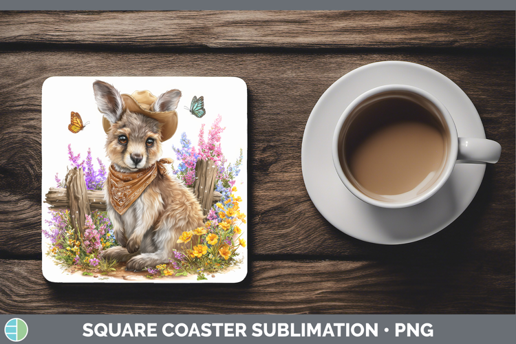 Kangaroo Square Coaster Safari Bandana Summer Sublimation Co