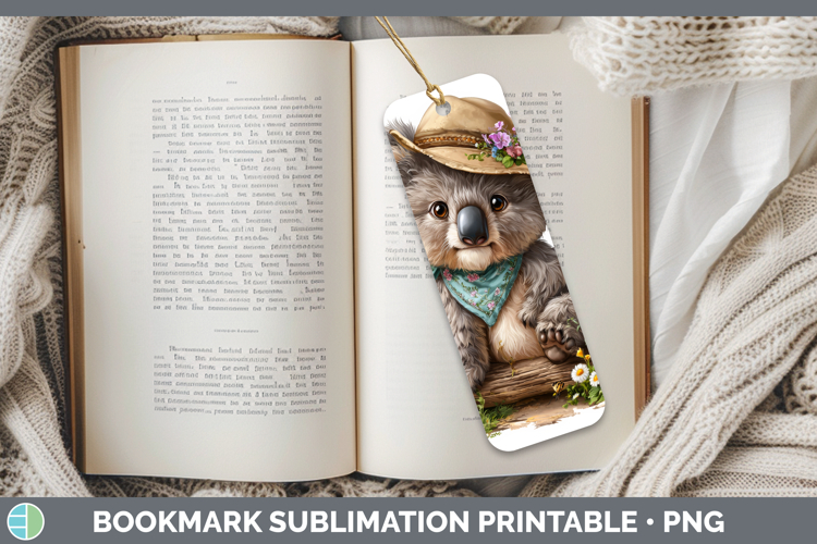 Koala Bookmark Safari Bandana Summer Sublimation Printable D