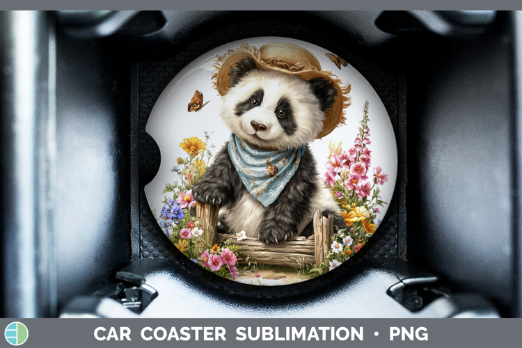 Panda Bear Car Coaster Safari Bandana Summer Sublimation De