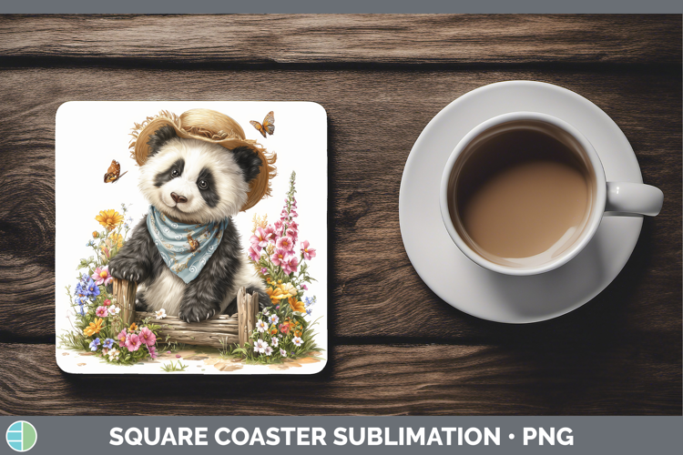 Panda Bear Square Coaster Safari Bandana Summer Sublimation