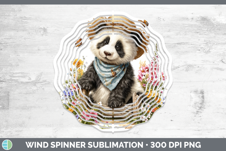 Panda Bear Wind Spinner Safari Bandana Summer Sublimation Sp