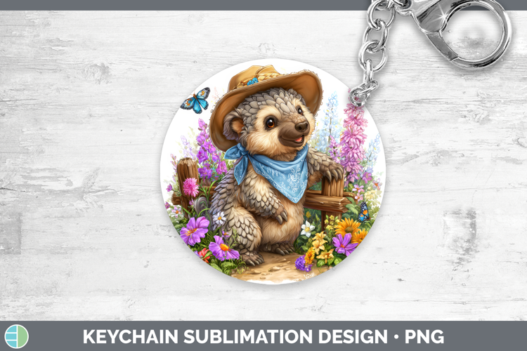 Pangolin Keychain Safari Bandana Summer Sublimation Keyring