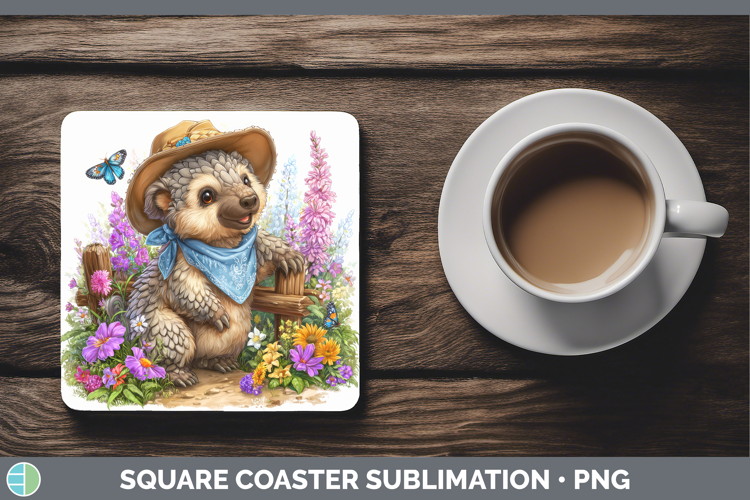 Pangolin Square Coaster Safari Bandana Summer Sublimation Co