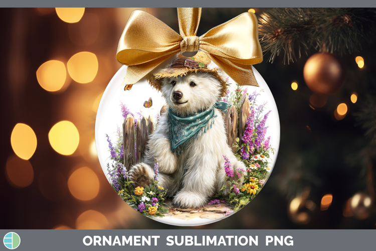 Polar Bear Ornament Safari Bandana Summer Sublimation Bauble