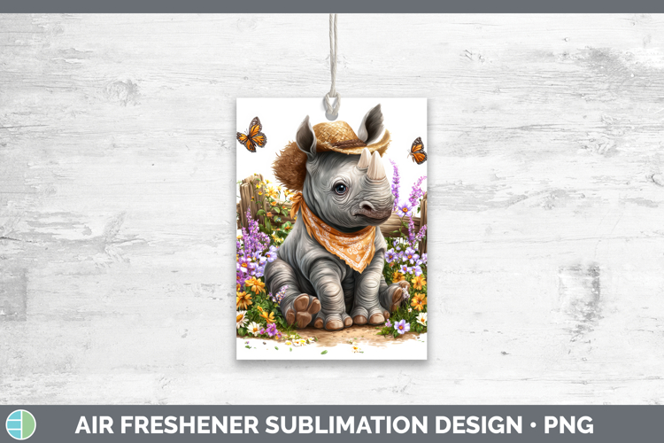 Rhino Air Freshener Safari Bandana Summer Sublimation Car Fr