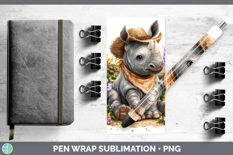 Rhino Pen Wrap Safari Bandana Summer Sublimation Pen Designs