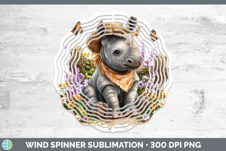 Rhino Wind Spinner Safari Bandana Summer Sublimation Spinner