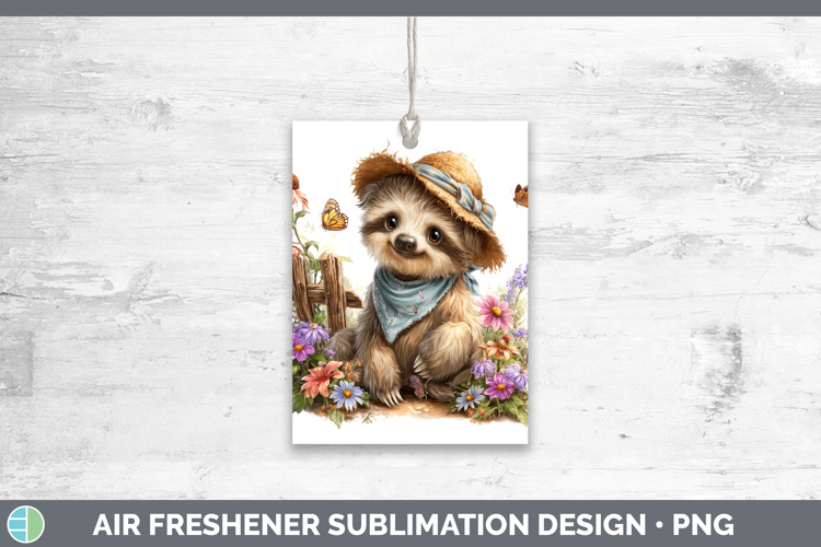 Sloth Air Freshener Safari Bandana Summer Sublimation Car Fr