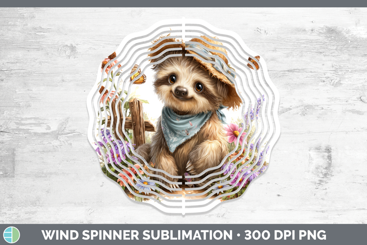 Sloth Wind Spinner Safari Bandana Summer Sublimation Spinner