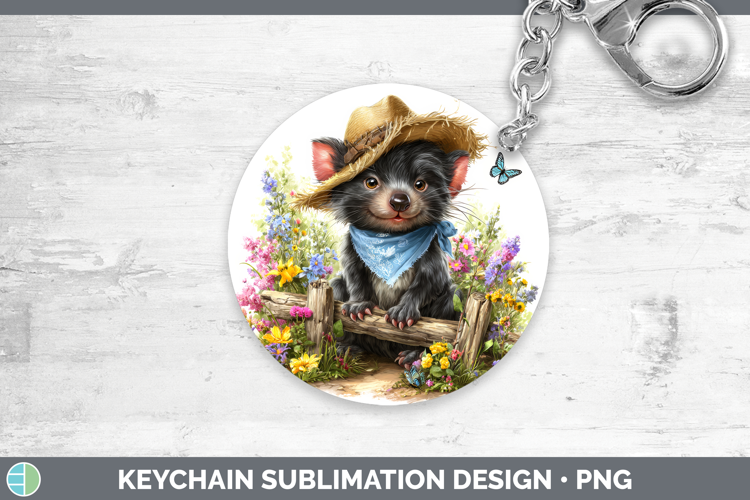 Tasmanian Devil Keychain Safari Bandana Summer Sublimation K