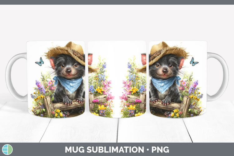 Tasmanian Devil Mug Wrap Safari Bandana Summer Sublimation C