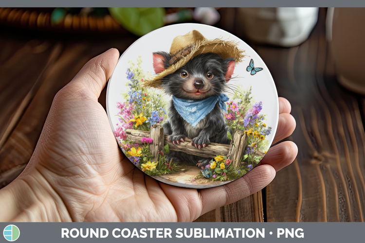 Tasmanian Devil Round Coaster Safari Bandana Summer Sublimat