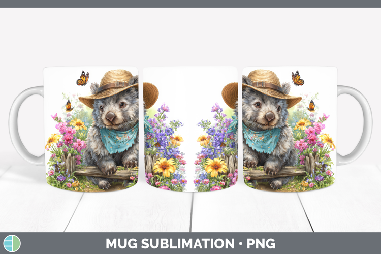 Wombat Mug Wrap Safari Bandana Summer Sublimation Coffee Cup