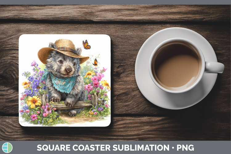 Wombat Square Coaster Safari Bandana Summer Sublimation Coas