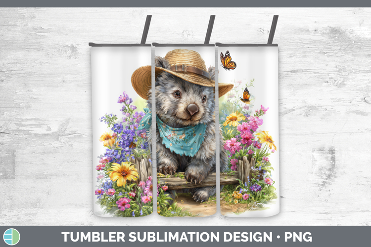 Wombat Tumbler Safari Bandana Summer Sublimation 20 oz Skinn