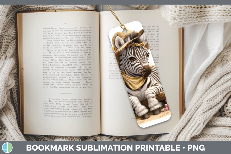 Zebra Bookmark Safari Bandana Summer Sublimation Printable D