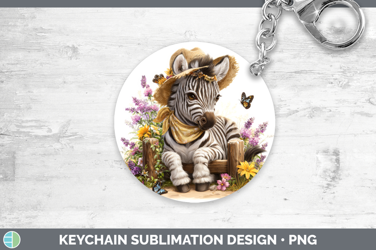 Zebra Keychain Safari Bandana Summer Sublimation Keyring Des