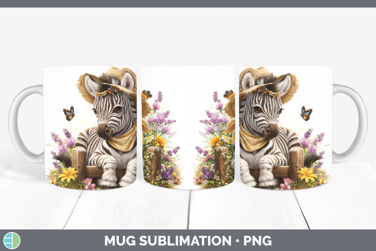 Zebra Mug Wrap Safari Bandana Summer Sublimation Coffee Cup