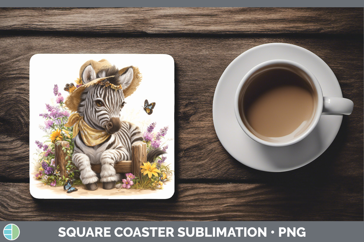 Zebra Square Coaster Safari Bandana Summer Sublimation Coast