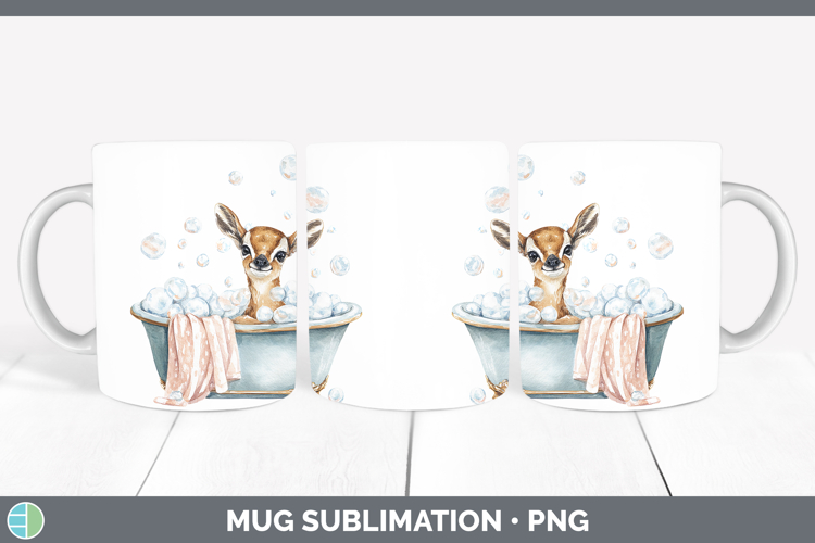 Antelope Safari Bathtub Mug Wrap Sublimation Design