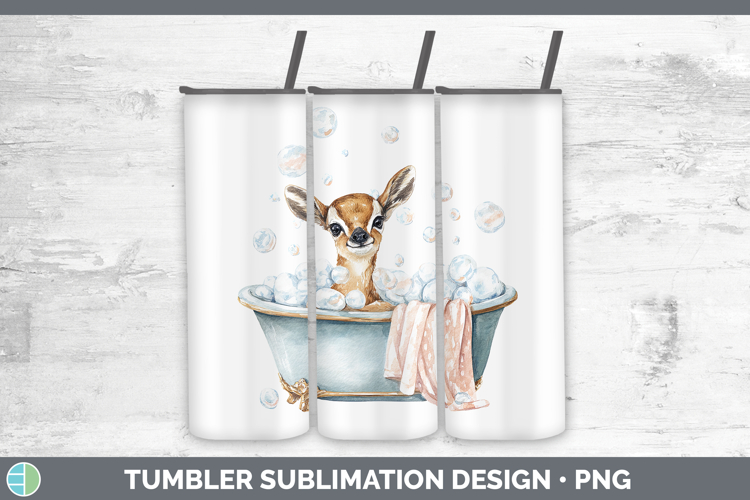 Antelope Safari Bathtub Tumbler Sublimation Design