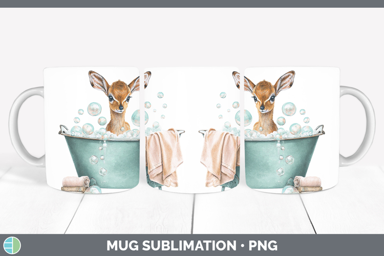 Impala Safari Bathtub Mug Wrap Sublimation Design