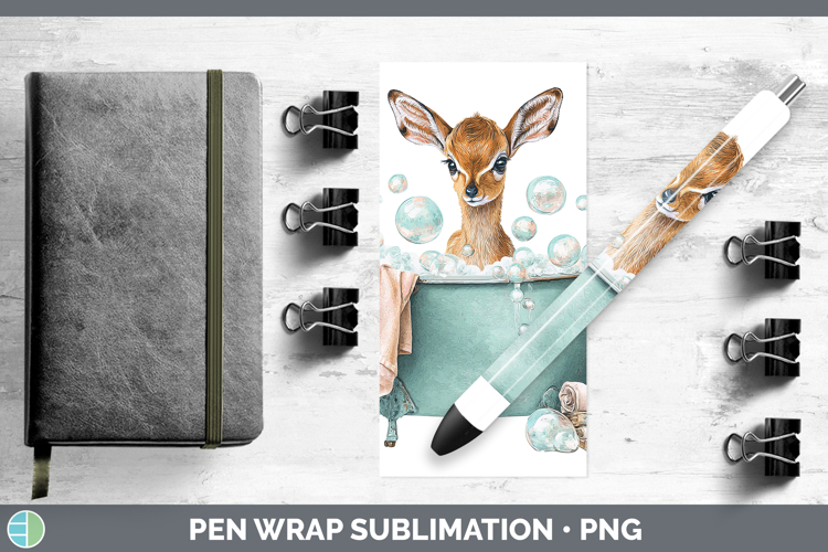 Impala Safari Bathtub Pen Wrap Sublimation Design