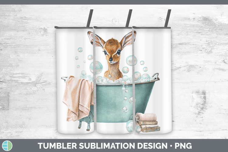 Impala Safari Bathtub Tumbler Sublimation Design