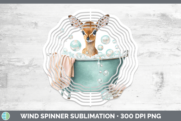 Impala Safari Bathtub Wind Spinner Sublimation Design